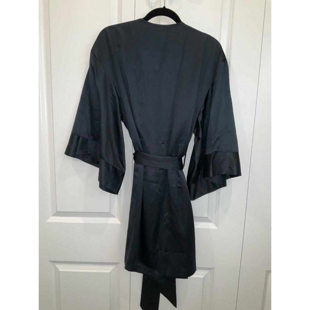 ThirdLove short Black silky Kimono tie Robe One Size Third Love - Picture 5 of 5